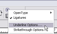 Underline Options... menüpont kiválasztása