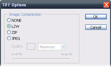 TIFF Options párbeszédablak