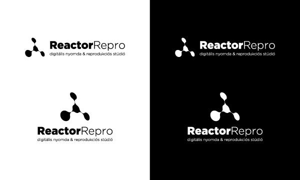 ReactorRepro új logó – fekete-fehér változatok