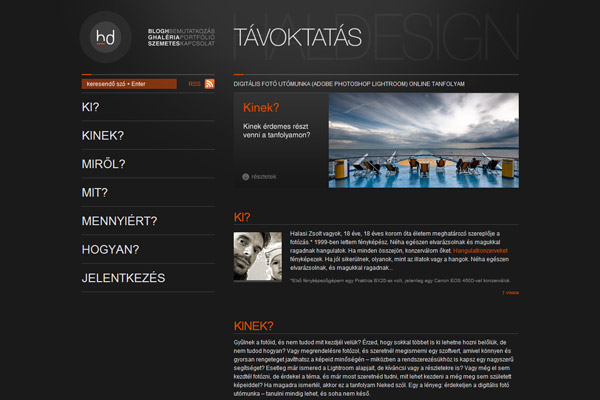 a digitális fotó utómunka (Lightroom) távoktatás honlapja