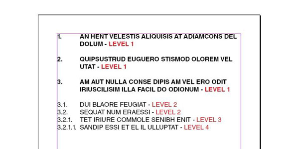 Többszintű számozott lista készítése