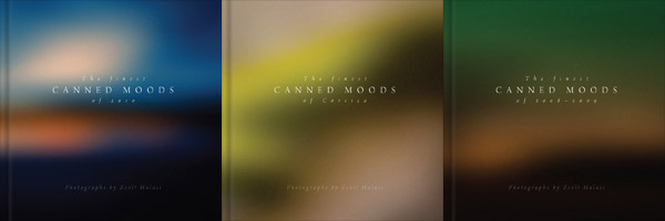 Az eddig megjelent három 18x18 cm-es hangulatkonzerv könyv