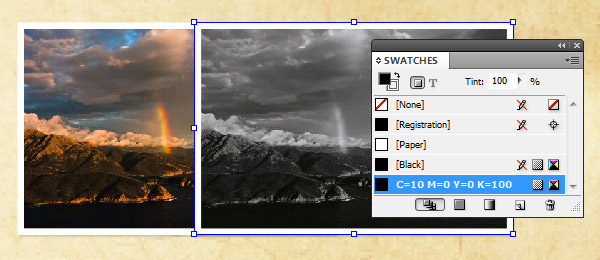 Színesből fekete-fehér kép az InDesign-ban (plugin nélkül)