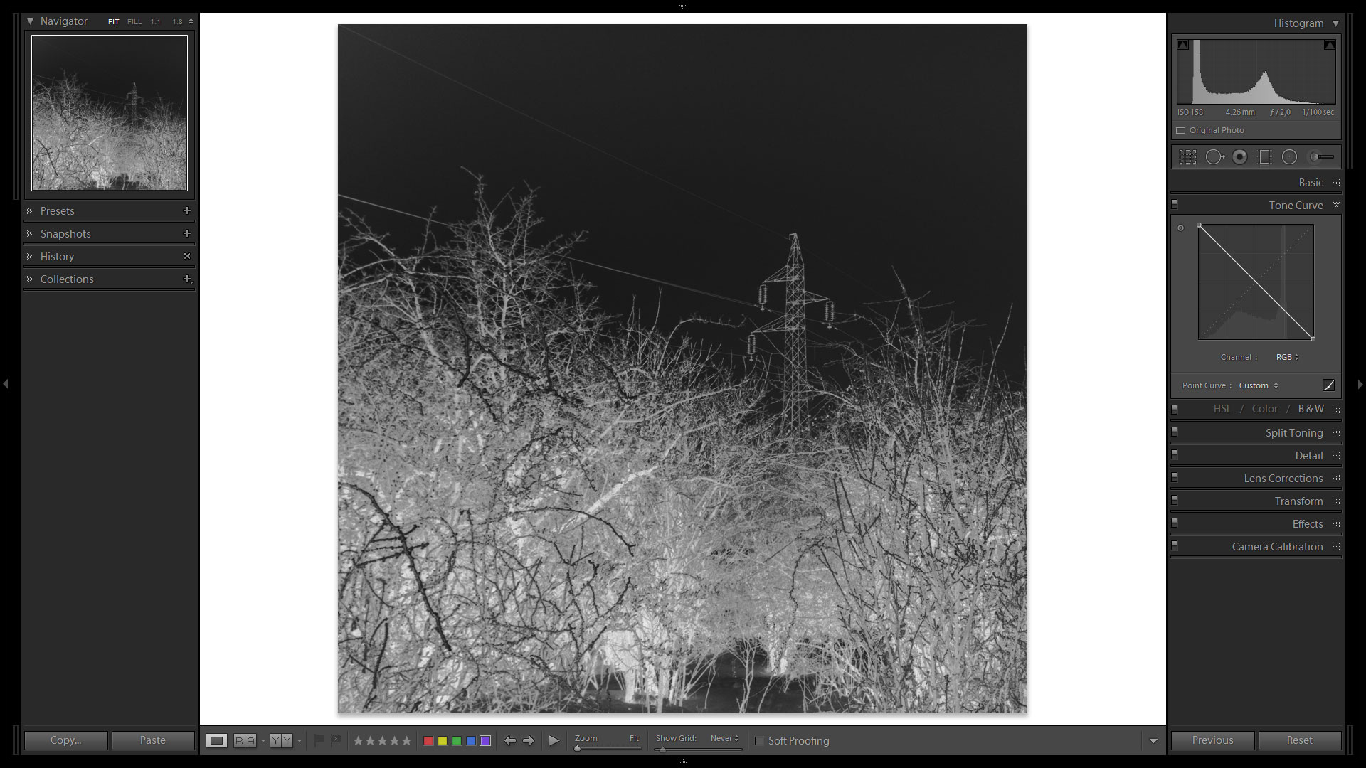 Digitális negatív Lightroomban