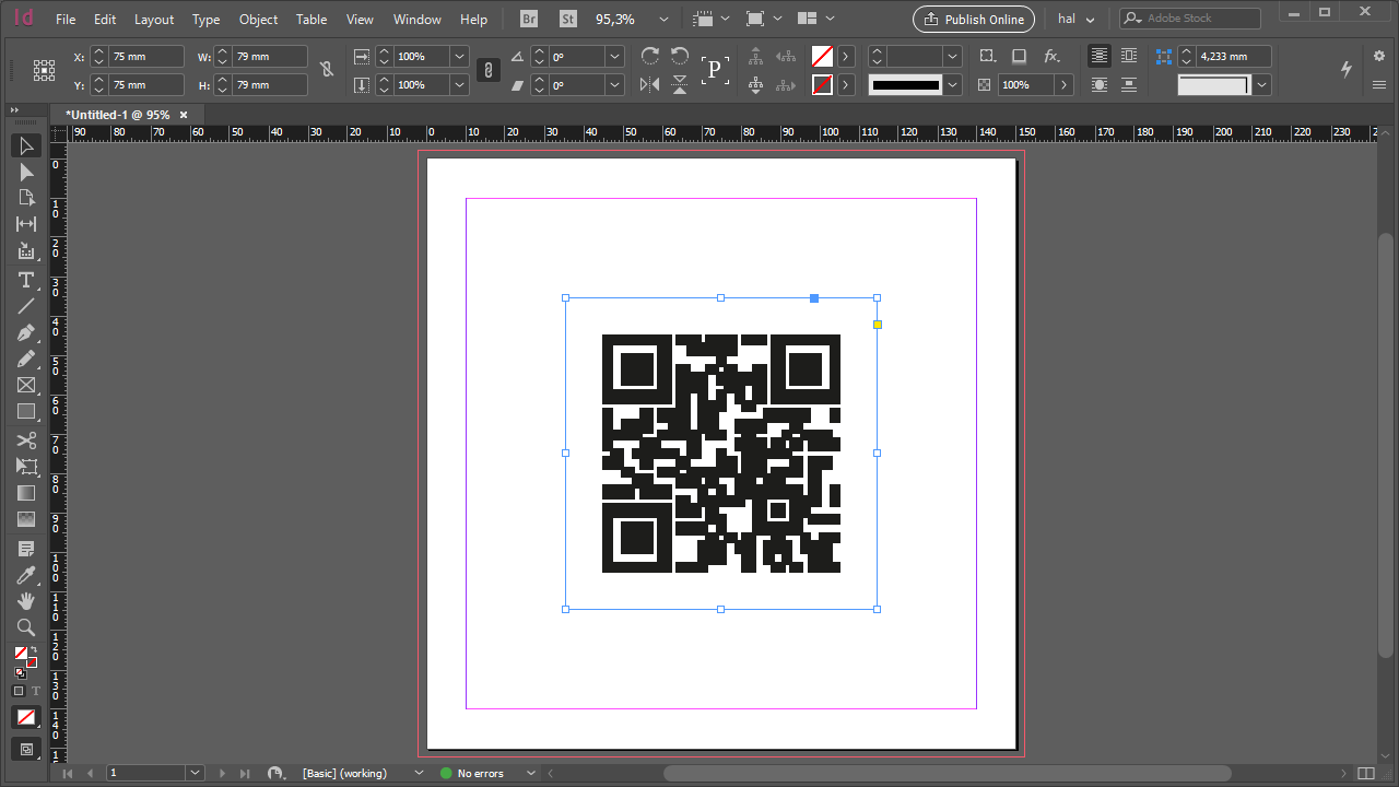 QR kód generálása InDesignban